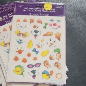 Vintage Hallmark Stickers Egg Decor Bunny Rabbits 2 Sheets Easter 80s. NWT. Each